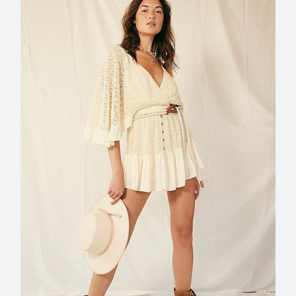Free People Shyanne Romper Beige XS - Picture 2 of 9
